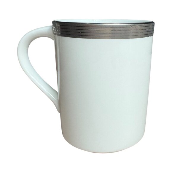 Mikasa Millenium Platinum Mug Bone China 2000 AN008 White Metallic 26541641 - Picture 4 of 8